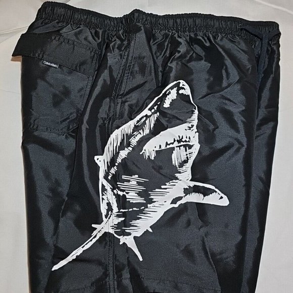 Calvin Klein Other - Shark Calvin Klein Swim Shorts Mens XL Mesh Lined Drawstring Trunks Pockets